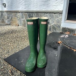 Green Hunter rain boots